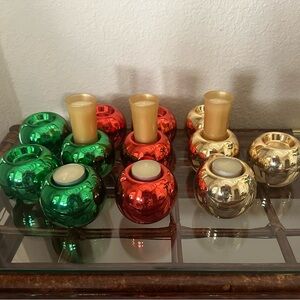 Christmas Ball Candle Holders